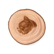 台灣肖楠杯墊-瞇眼貓咪|用原木年輪隔熱墊打造居家辦公室的質感