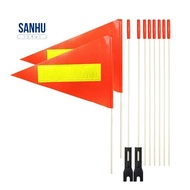 2 Pcs Polyester Bike Safety Flags with 6-Feet Adjustable Pole- Waterproof Tear-Resistant Flags