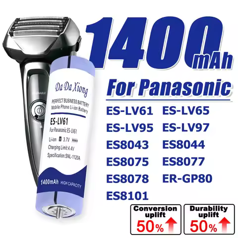 1400mAh Battery For Panasonic ES-LV95 ES-LV97 ES8043 ES8044 ES8075 ES-LV61 ES-LV65 ES8077 ES8078 ER-