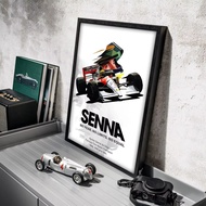 Perilla-นักแข่งรถในตำนาน Ayrton Senna F1ฟอร์มูล่ากรังกรังปรีซ์ศิลปะบนผนังโปสเตอร์ผ้าใบพิมพ์ลายความละ