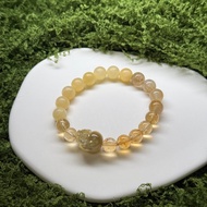 黃金鋰雲母與黃水晶 金髪晶 黃玉 設計款水晶