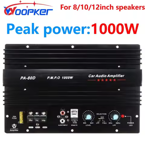 12inch Speaker Subwoofer Amplifier Board Peak 1000W High Power Car Audio 12V for 4-8 Ohm Bass Speake