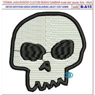 HD-193 SKULL HEAD EMBROIDERY PATCH MOTORCYCLES/RACING/CLUB