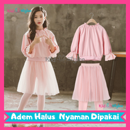 Baju Setelan Rok Anak Perempuan Import Premium Umur 8 Cewek  9 10 11 12 Tahun STEL21