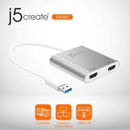 j5create JUA365 USB to Dual HDMI 4K &2K Ultra HD 2 Monitor Adapter/ Compatible with PC, Laptop, Mac 