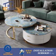 CZXD  Round 2 In 1 Light Luxury Living Room Coffee Table With Drawer Table DTC3