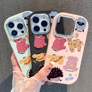 Case hp For IQOO U5x Z7i Z9 5G Z9X 5G Soft Silicon Cartoon Zoo Silver Chrome Lens Kesing