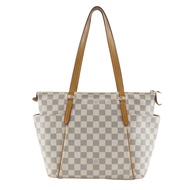 二手LOUIS VUITTON Totally PM 手提包 N41280，Damier Azur 帆布，2014 年，白色，TJ4154，單肩包/手提包，A5，拉鍊式，女式。