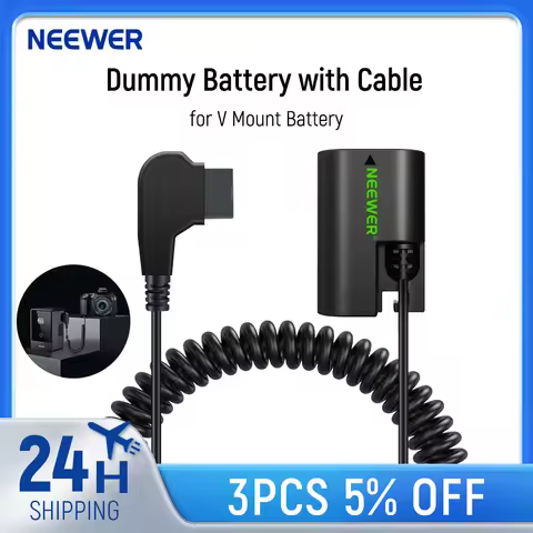 NEEWER D Tap to LP-E6NH Dummy Battery with Cable for V Mount Battery Stable Continuous Power Supply 