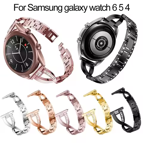 20mm For Samsung galaxy watch 3 41mm 45mm Active 2 40mm 44mm luxury Stainless Steel Strap band Watch