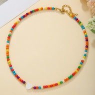 Bohemian Necklace for Woman Heart Shell Pendant Choker Gift Jewelry