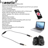 CARNATIOGV 3.5mm Recording Cable, 3.5mm Male to 3.5mm Male Lossless Bidirectional Sound Transfer Cab