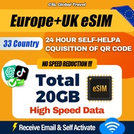 【CSL】European eSIM | | Total 20GB | 3-30Days | European Travel Card Online eSIM 4G/5G Online Europea