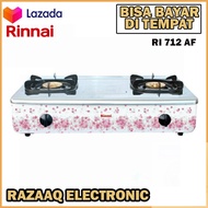 KOMPOR GAS  RINNAI RI-712AF Kompor Gas 2 Tungku Jumbo Stenlies Steel - Motif Bunga