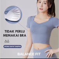 [PREMIUM] Crop Top Sport Bra Sporty Top woman pilates yoga running jogging tennis