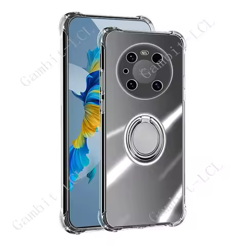 For Huawei Mate 40E Pro NOH-NX9 NOH-AN00 NOH-AN50 Back Ring Holder Bracket Phone Cover TPU Soft Sili