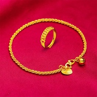 Emas 916 Original Lelong Gelang Tangan Perempuan Viral Murah Emas Korea Rantai Tangan Bracelet Set