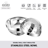 iGOZO Heat Insulated Heat Resistant Double Wall Stainless Steel Bowl (12cm)