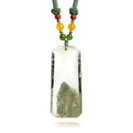 【正佳珠寶】綠幽靈 高品抹茶幽靈 金字塔無事牌 23.9g 綠幽靈