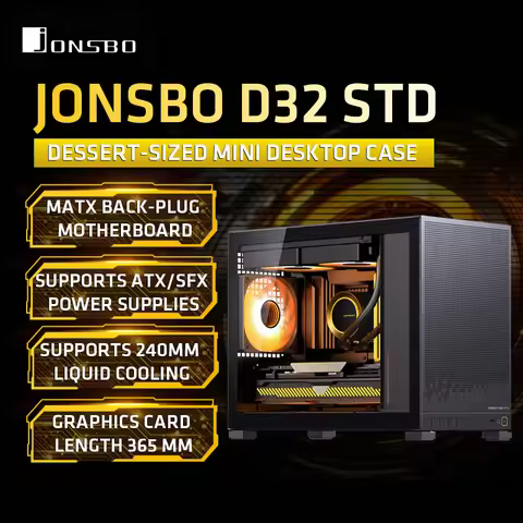 JONSBO D32 STD MATX Desktop Small PC Case Transparent Motherboard Adjustable ATX Power 240 Water-Coo
