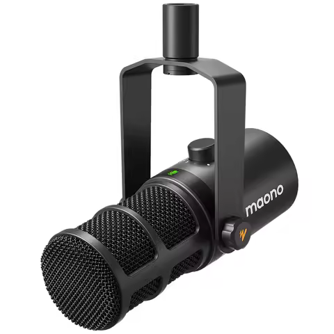 Maono USB/XLR Dynamic Microphone All Metal With One-Touch Mute Headphone Jack And Volume Control For