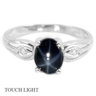 RING natural 6 STAR BLUE SAPPHIRE ORIGINAL 925 SILVER Ring 6.25