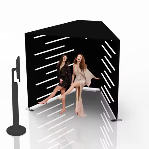 Portable 360 Degree Photo Booth LED Housing Curved 360 Degree Camera Booth Booth Background Wall Pho