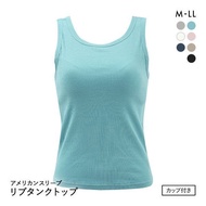 American sleeve ribbed cups tank top cotton innerwear (Sizes M-LL)(B40519C)(Direct from Japan)1