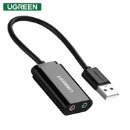 UGREEN USB-A TO 3.5MM EXTERNAL STEREO SOUND EAR&MIC ADAPTER 15CM