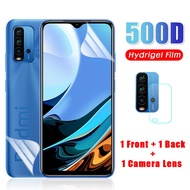 3 In1 Full Cover Front and Back Soft Hydrogel Screen Protector + Camera Lens Tempered Glass Xiaomi Mi Redmi K30 Poco X3 M3 F2 Pro NFC Pocophone F1 9C 8 8A 7 7A