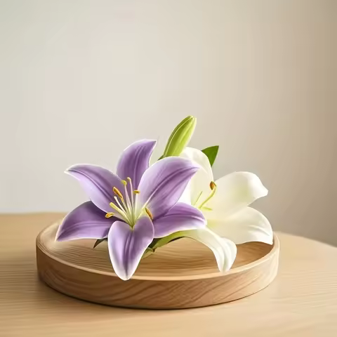 Reusable Silicone Lily Flower Candle Mold，Features an exquisite design of lily of the valley and whi