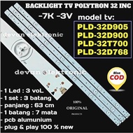 (0_0) Backlight tv polytron 32in 3v 7k lampu led backlight tv polytron