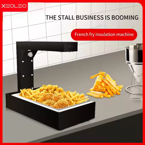 XEOLEO French Fries Warmer Machine French Fries Dump Station With Heat Lamp French Fries and Food Oi