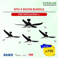 Daiko 4 Room Flat Package (Daiko Fuji x1 + Daiko Shinji x3) DC Inverter Fan