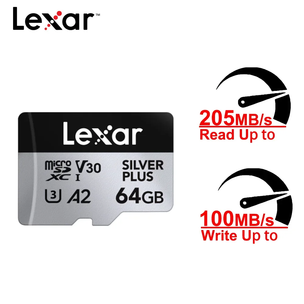 Lexar | Lexar Original Professional Silver PLUS micro SDXC UHS-I Memory Card U3 A2 V3 4K TF Card 256