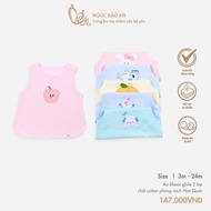 M&B (3-18M) 2-layer cotton vest, comfortable, Korean style for babies from 5kg7 to 12kg8