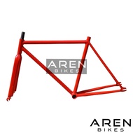 FRAME SEPEDA FIXIE 700 700C HITAM MERAH BIRU ABU HIJAU BESI STEEL BENGKOK DALANGAN FORK STANDAR & OV
