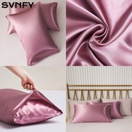 SVNFY 2pcs Silky Pillow Cover, Envelope Closure Breathable Silk Satin Pillowcase, King Size Comforta