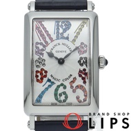 Franck Muller Long Island 腕錶 Magic 顏色 902QZMAGCOL，附原廠盒、保固卡，不鏽鋼/皮革錶帶，女錶，銀色，拋光處理，成色極佳。 [二手]