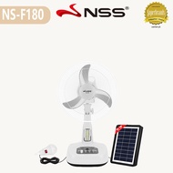 NSS Solar Electric Fan Portable Solar Fan Rechargeable with LED lights USB Solar panel charging Fan