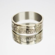 安哥拉硬幣戒指 20 寬扎 1975 年男士硬幣戒指 女士硬幣戒指