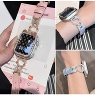 Bling Kitty Strap Case Compatible for i Watch Strap Series10 9 8 7654321 se, ultra 2,Bling Diamond F