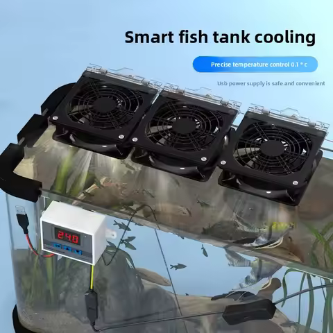 USB Smart Silent Cooling Fan Aquarium Cooler Water Chiller Adjustable Temperature Fish Tank Aquarium