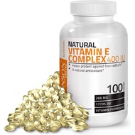 Natural Vitamin E Complex Supplement 400 I.U 80% D-Alpha Tocopherol Natural Antioxidant, 100 Softgel