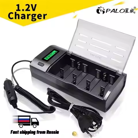 PALO C D Size Battery Charger 1.2V Ni-MH AA AAA Smart Charger For 1.2V AA AAA C D R20 Nimh Rechargea