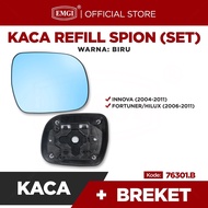 Refill Rearview Mirror biru Set - Innova Car Mirror Fortuner/ Hilux/ - 76301.B - EMGI MIRROR