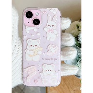 Little bear eat bread Anti-crack soft Case hp oppo A3x reno 11f a60 11 pro plus a16 a54 a52 a98 a17k