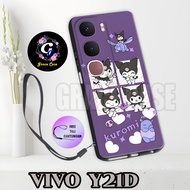 HP (GC25) Softcase rubber VIVO Y21Dhp Kuromi Case/ Girls' Case/ VIVO Y21D Silicone Tpu Pro Camera Ca