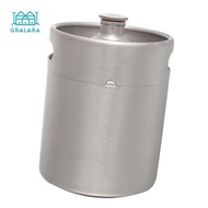 [Gralara] Stainless Steel  Keg Growler Keg Bottle Home Making  for Camping, Hiking and Outdoor Activ