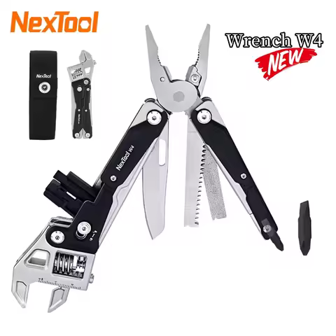 NexTool Multitool Wrench W4 11-In-1 Adjustable Wrench Pliers Folding Knife Hand Tools Screwdriver Wo